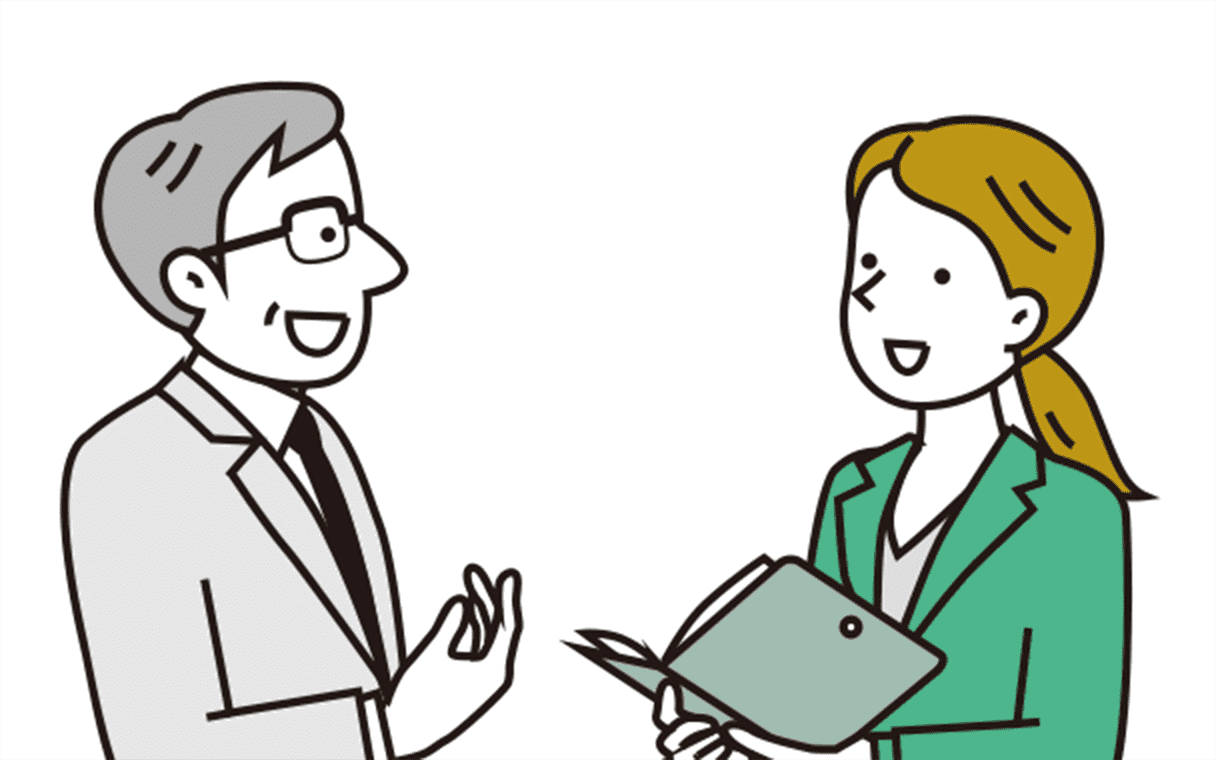 相談中の男女のイラスト