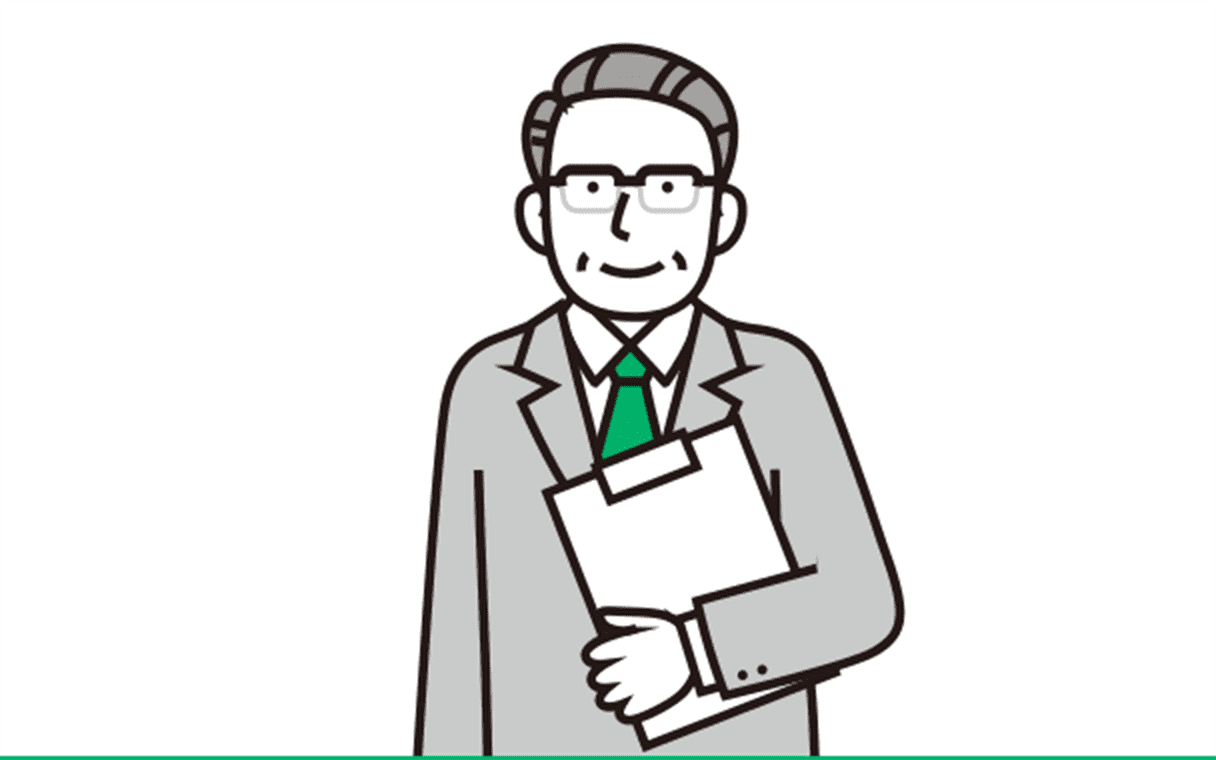 書類を持つ税理士の男性のイラスト